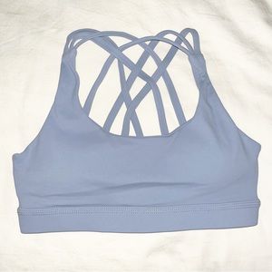 LYCIT Blue Padded Multi Strap Sports Bra Sz S